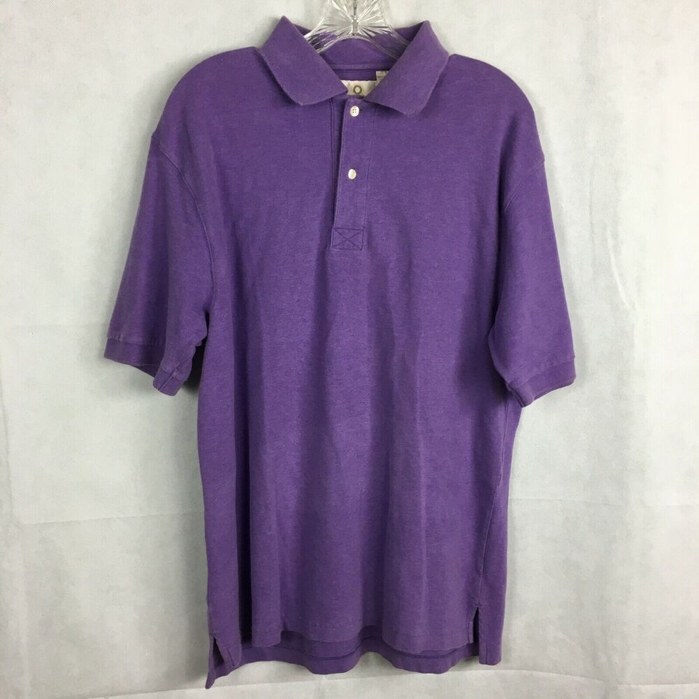 Viyella Polo Shirt Sz Large Mens Purple Cotton Knit‎ Short Sleeve
